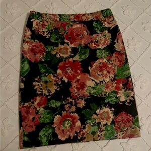 Talbots Floral Cotton Stretch Pencil Skirt – Size 8